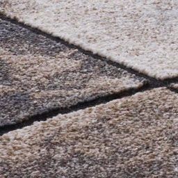 Obsessions Dark Grey & Cream Geometric Polypropylene Carpet - Large image 5