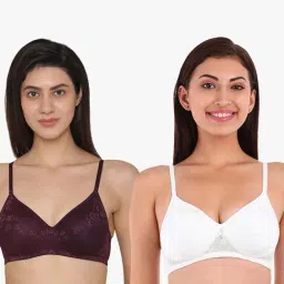 Clovia Multicolor Non Wired Padded T-Shirt Bra (Pack Of 2)-picture-18