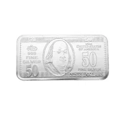 Sri Jagdamba Pearls 50 Dollars 999 50gm Silver Bar-image-79