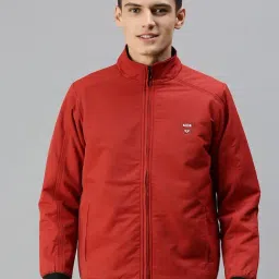 SHOWOFF Red Cotton Slim Fit Jackets-image-63