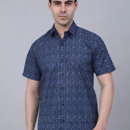 Jainish Navy Regular Fit Printed Shirt-image-36