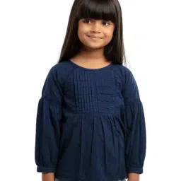 Under Fourteen Only Kids Navy Textured Pattern Full Sleeves Top-image-58