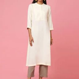 Marigold Lane Off-White A Line Kurta-image-8