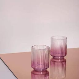 Fluted Pink Glass Vase-image-21