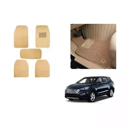 Auto Pearl Heavy Duty Anti Slip Noodle Nomad Style Car Floor Mats Set of 5 Beige for Santa Fe-image-67