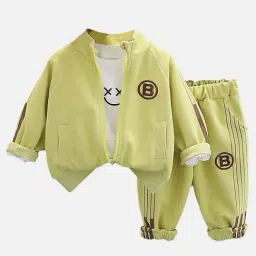 Little Surprise Box Unisex Green Striped Tracksuit-image-74