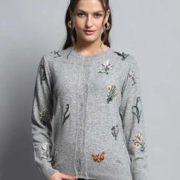 Monte Carlo Grey Printed Regular Fit Cardigan-25