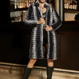 Campus Sutra Black Regular Fit Color-Block Coat-picture-48