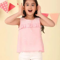 Fabindia Pink Cotton Chikankari Top-image-79