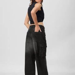 The Souled Store Black Cotton Relaxed Fit Mid Rise Jeans-picture-20