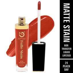 Matt Look Matte Stain Non Transfer Liquid Lipstick 24 Peach Day - 6 gm-image-63