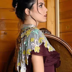 Odette Multicolored Embellished Fancy Short Cape image 3