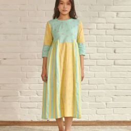 Prakriti Jaipur Multi-Colored Iris Color-block Midi Dress-40
