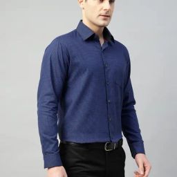 Hancock Navy Slim Fit Printed Shirt-image-32