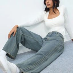 The Souled Store Blue Cotton Straight Fit Mid Rise Jeans-picture-11