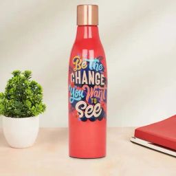 Living Scapes by Pantaloons Blood Red Copper Water Bottle (750ml)-29