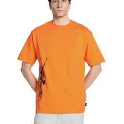 Puma House Of Graphics Orange Cotton Relaxed Fit Printed T-Shirt-image-19