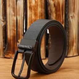 Louis Stitch Black Textured Leather Reversible Belt for Men-picture-17