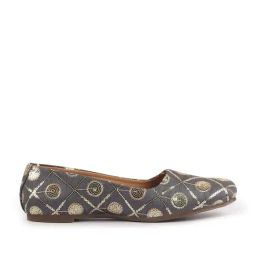 Fausto Women's Grey Ethnic Juttis-image-6