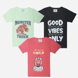 Vimal Jonney Boys Multicolor Printed T-Shirt (Pack Of 3)-picture-11