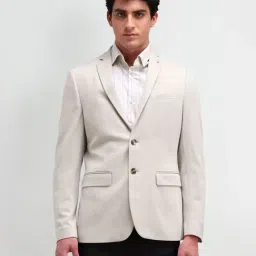 Arrow Beige Slim Fit Texture Blazer-picture-38