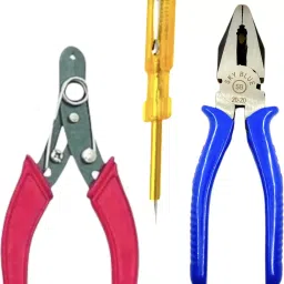 Sky Blue Multipurpose Hand Tool Kit Lineman Plier 152.4 mm (6 Inch) Set of 3 Pcs-2