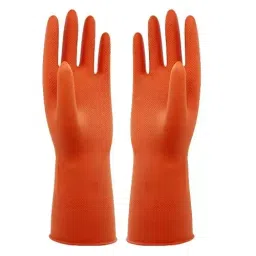 SSWW Double Rubber Latex Reusable Hand Gloves, Orange 304.8 mm (12 Inch) Size, SSWW409 (Pack of 100 Pair)-image-79