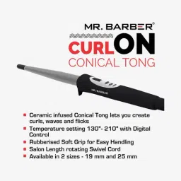 Mr. Barber Curl On CN-19 Conical Tong (Black) image 5