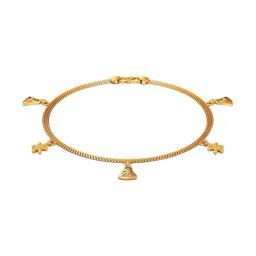 Joyalukkas 22k Yellow Gold Frosty Bells Charm Bracelet-image-20
