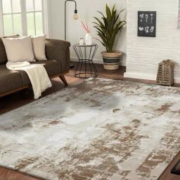 OBSESSIONS Beige Abstract Machine Made Carpet - Medium (230 cm x 160 cm)-31