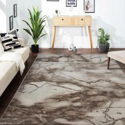 Obsessions Light Beige & Brown Abstract Carpet - Large-14