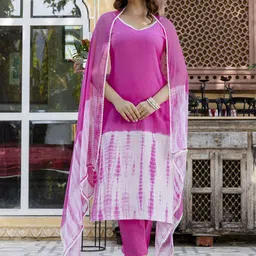 Anouk Rustic Women Dyed Regular Pure Cotton Kurta with Trousers & With Dupatta image 5