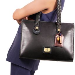 Hidesign Textured Structured Leather Tote Bag image 1