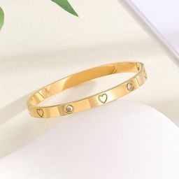 Designs & You Gold-Plated American Diamond Stone Studded Bangle-Style Bracelet-picture-6