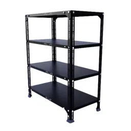 Menage 36x29x15 Inch 4 Shelf Metal Black Slotted Angle Rack-image-52