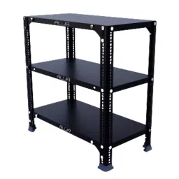 Menage 24x23x12 Inch 3 Shelf 14 Angle Metal Black Slotted Angle Rack-image-85