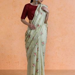 SARHA Floral Emboridered Zari Chanderi Saree-21
