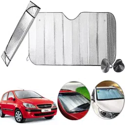 Auto Pearl F117 Dashboard Sun Shade Cover with Suction Cup for Getz (Silver)-picture-34