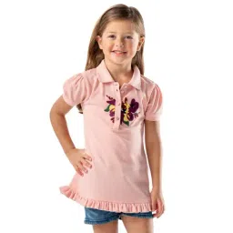 Cherry Crumble By Nitt Hyman Kids Pink Embroidered Top-image-41