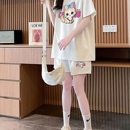 JC Mode Printed Round Collar T-Shirt With Shorts Co-Ords-image-88