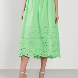 Vero Moda Pure Cotton Cutwork Flared Midi Skirt-image-46