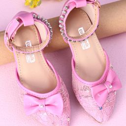Cute Walk by Babyhug Sandals Bow & Beads Applique - Pink-picture-44