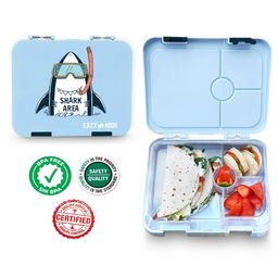 Eazy Kids 4 Compartment Bento Lunch Box Shark - Blue-18