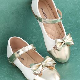 Pine Kids Velcro Closure Bellies with Bow Applique - Golden-picture-27