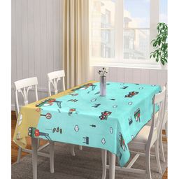 Arrabi Green Cartoon TC Cotton Blend 6 SEATER Table Cover ARTC-1132-Green-S-image-65