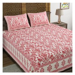 Blocks Of India Design 23 Cotton Block Print King Size Bed Sheet-87