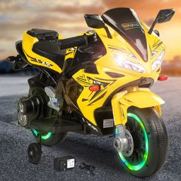 Babyhug R1 EV Battery Operated Ride On Bike with Music LED Lights & Foot Accelerator - Yellow-11
