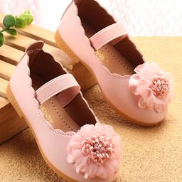 Babyoye Slip On Ballerinas with Floral Applique - Pink-image-29