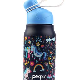 Pexpo Piano- Cute Sipper|Hot & Cold Thermoflask - 425 ml, Unicorn Print|Stainless Steel Water Bottle for Kids & Adults|Vacuum Insulated|Portable Handle|Double Wall | School,Home,Gym,Yoga & Trekking-image-3