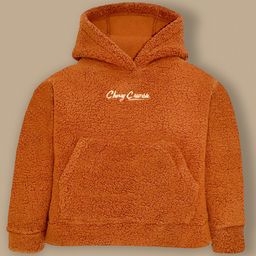 Cherry Crumble By Nitt Hyman Solid Fur Detailed Hooded Sweatshirt - Brown-picture-46